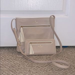 Kate Spade Pink & White Leather Purse & Wallet